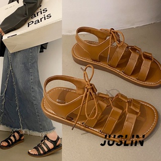 JUSLIN   รองเท้าแตะผู้หญิง ส้นแบน ใส่สบาย สไตล์เกาหลี รองเท้าแฟชั่น 2023 ใหม่  ทันสมัย fashion Korean Style สไตล์เกาหลี B98G0U6 37Z230910