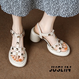 JUSLIN   รองเท้าแตะผู้หญิง ส้นแบน ใส่สบาย สไตล์เกาหลี รองเท้าแฟชั่น 2023 ใหม่  สไตล์เกาหลี fashion Korean Style ทันสมัย B98G0QL 37Z230910