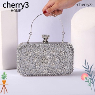Cherry3 กระเป๋าสะพายไหล่ กระเป๋าถือ ทรงคลัทช์ ประดับเพชร คริสตัล พลอยเทียม ขนาดเล็ก หรูหรา เหมาะกับของขวัญแต่งงาน สไตล์วินเทจ สําหรับสตรี