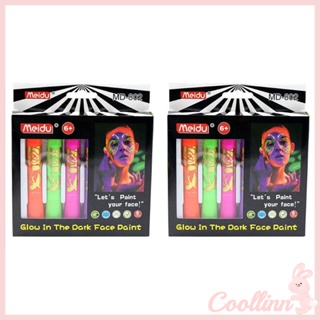 Coo ดินสอสีนีออน UV สีดํา เรืองแสงในที่มืด สําหรับฮาโลวีน 6 ชิ้น