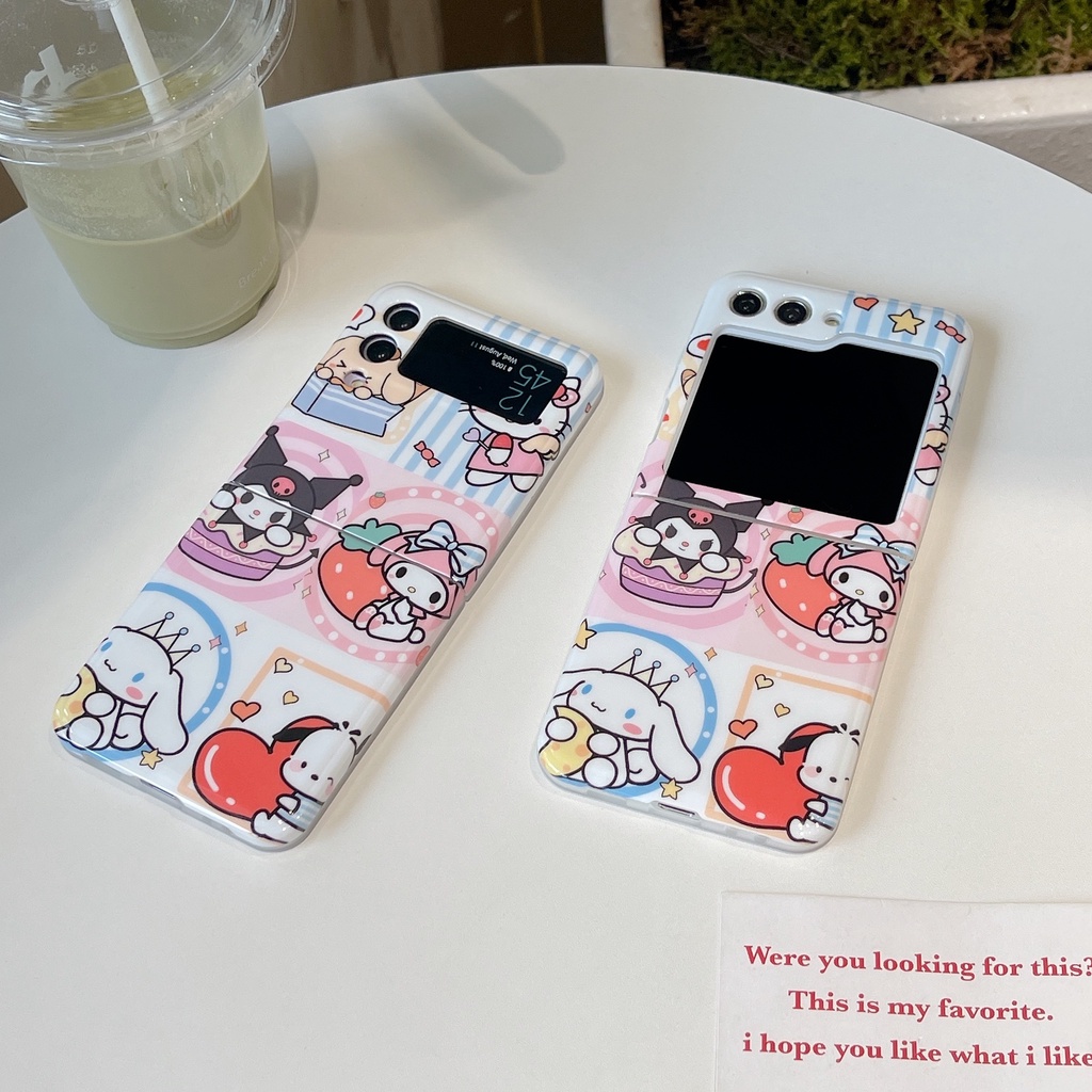 sanrio-เคสโทรศัพท์มือถือแบบนิ่ม-กันกระแทก-ลายการ์ตูนซานริโอ้น่ารัก-สําหรับ-samsung-galaxy-z-flip5-z-flip-3-flip-4