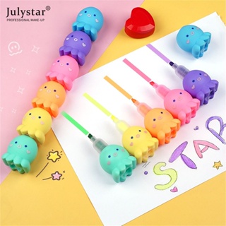 JULYSTAR Octopus Bear Highlighter น่ารักเครื่องเขียนอุปกรณ์โรงเรียน Octopus Bear Gummy Shape การเชื่อมต่อ Highlighter Love Hand บัญชี Marker