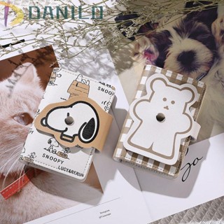 Danilo กระเป๋าใส่บัตรเครดิต หนัง PU ลายการ์ตูน Snoopy หมีน่ารัก สําหรับผู้หญิง นักเรียน