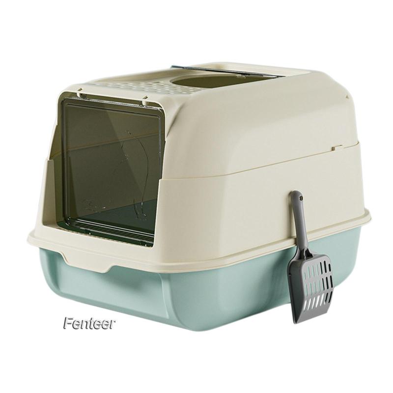 fenteer-ห้องน้ําแมว-แบบมีฮู้ด-ขนาดใหญ่-สําหรับแมว-ขนาดเล็ก-และกลาง