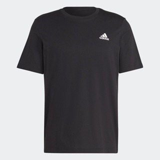 adidas ไลฟ์สไตล์ เสื้อยืด Essentials Single Jersey Embroidered Small Logo ผู้ชาย สีดำ IC9282