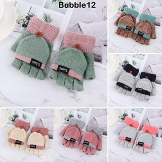 Bubble ถุงมือผ้าถัก ยืดหยุ่น นุ่ม หนา อบอุ่น สําหรับผู้หญิง