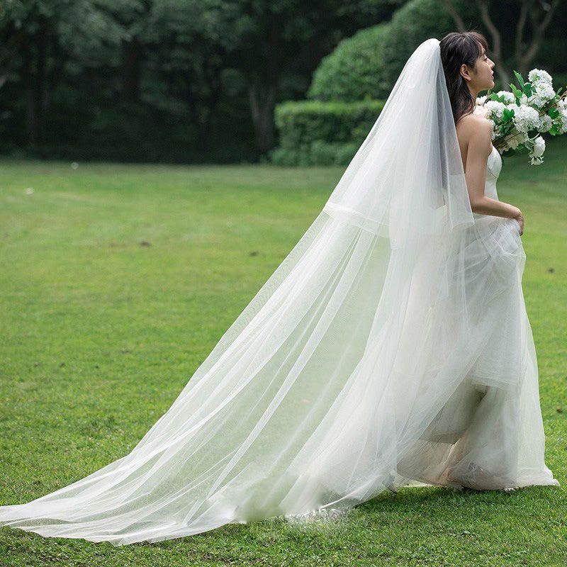 ผ้าคลุมหน้าแต่งงาน-2-ชั้น-สําหรับเจ้าสาว-ยาว-3x3-เมตร-สีงาช้าง-แชมป์เปญ-อุปกรณ์จัดงานแต่งงาน
