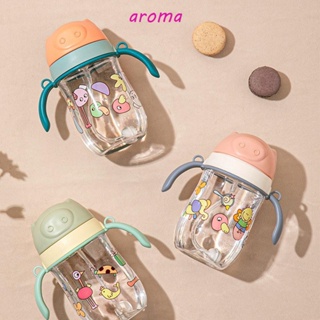 Aroma ขวดน้ํา ลายสัตว์ พร้อมสายคล้องไหล่ ป้องกันการสําลัก พร้อมหลอดดูด แฟชั่นฤดูร้อน สําหรับเด็ก