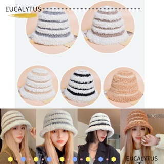 Eutus หมวกบีนนี่ ผ้ากํามะหยี่ขนนิ่ม แบบหนา กันความหนา ให้ความอบอุ่น แฟชั่นฤดูใบไม้ร่วง ฤดูหนาว สําหรับผู้หญิง