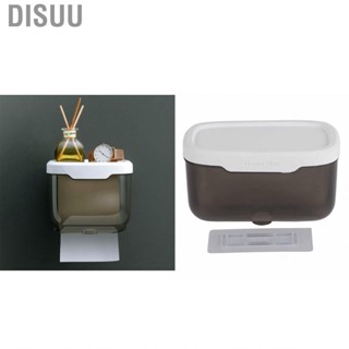 Disuu Wall Mounted Tissue Box  Durable Transparent Plastic Black for Bathroom