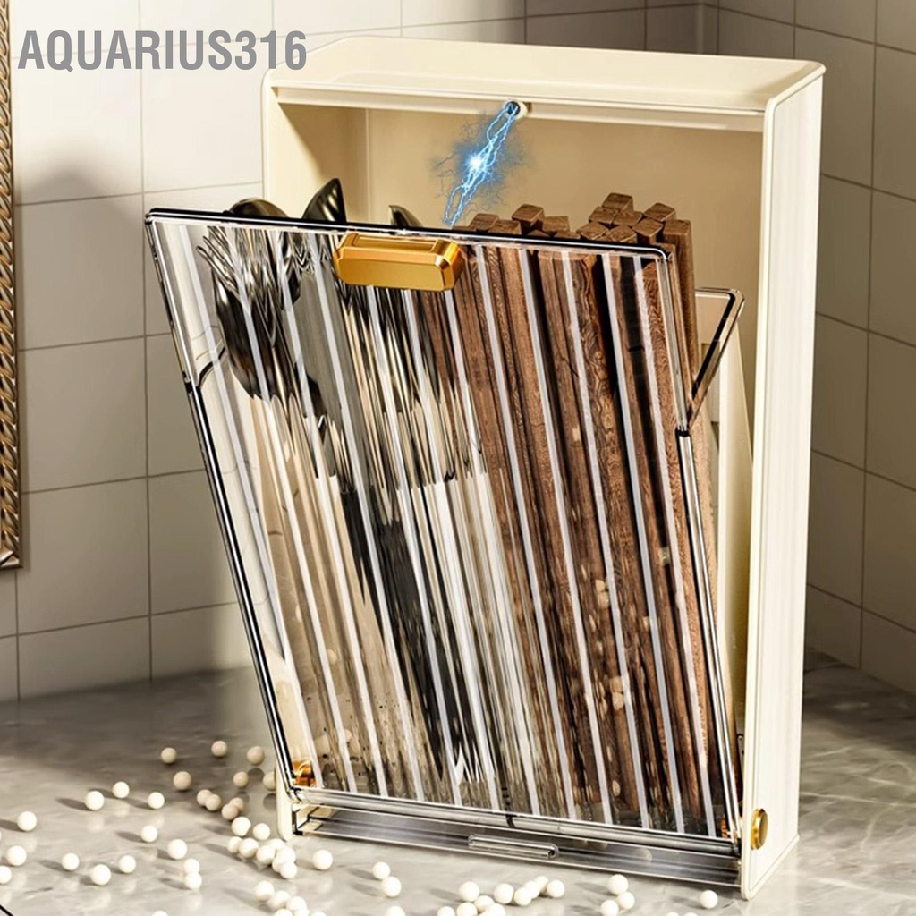 aquarius316-ที่ใส่ตะเกียบติดผนังตะเกียบพลาสติกที่คว่ำภาชนะสำหรับช้อนส้อมในครัว