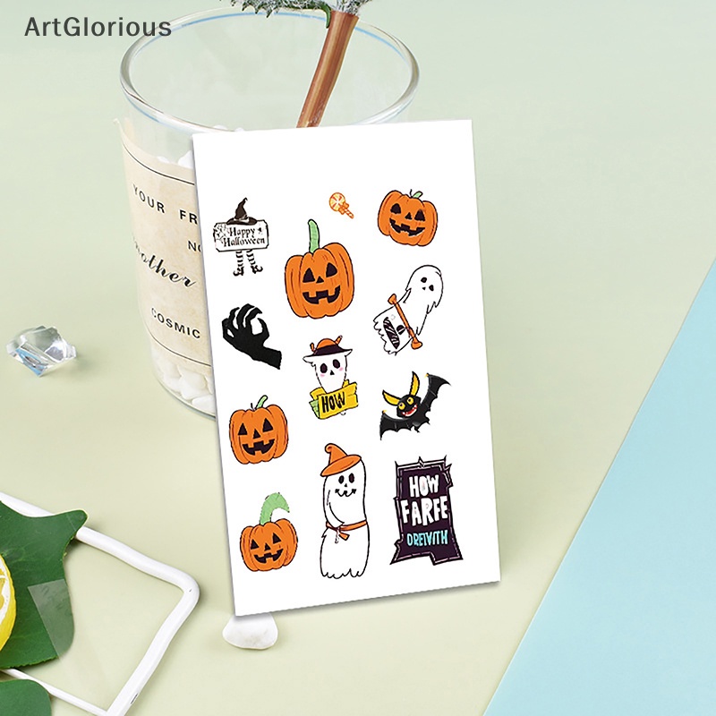 สติกเกอร์-ลายการ์ตูนฟักทอง-น่ากลัว-ขนาดเล็ก-สําหรับตกแต่งปาร์ตี้ฮาโลวีน-diy-8-ชิ้น