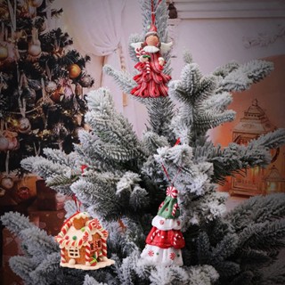 Christmas_ จี้ดินโพลิเมอร์ รูปบ้านหิมะ ขนาดเล็ก สําหรับแขวนตกแต่งต้นคริสต์มาส