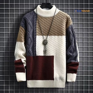 [CUI] เสื้อกันหนาวแขนยาวลําลอง ผ้าโพลีเอสเตอร์ ป้องกันการหดตัว ให้ความอบอุ่น สีพื้น แฟชั่นฤดูใบไม้ร่วง สําหรับผู้ชาย