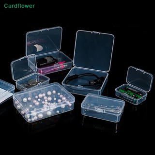 &lt;Cardflower&gt; กล่องใส ทรงสี่เหลี่ยมผืนผ้า ขนาดเล็ก สําหรับใส่เครื่องประดับ นามบัตร