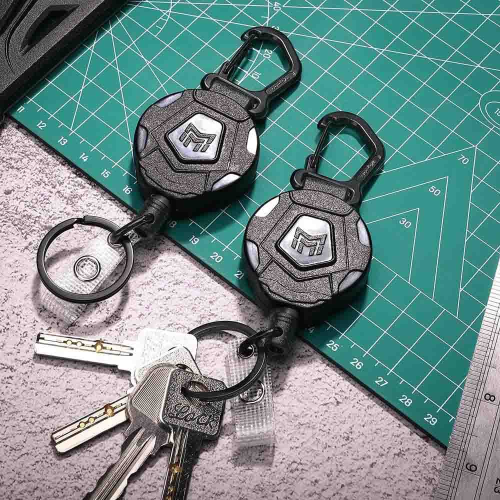 2PCS Retractable Keychain Heavy DutyRetractable Key Holder Key Ring with Upgraded Carabiner