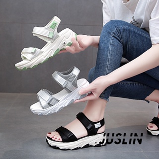 JUSLIN   รองเท้าแตะผู้หญิง ส้นแบน ใส่สบาย สไตล์เกาหลี รองเท้าแฟชั่น 2023 ใหม่  Stylish ins ทันสมัย Chic B98G1RI 37Z230910