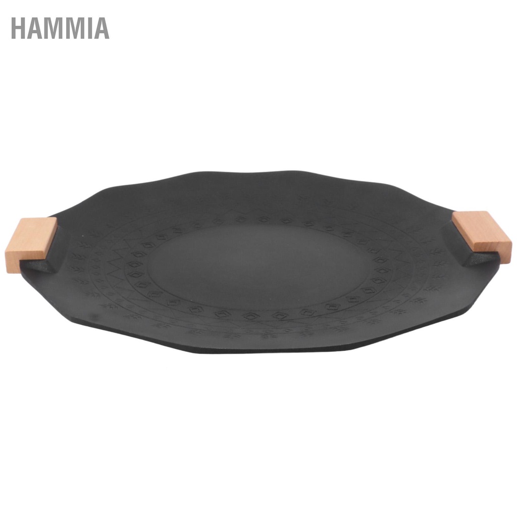 hammia-กระทะย่างบาร์บีคิวแบบพกพาไม่ติดกระทะย่างไร้ควันบ้านจานย่างบาร์บีคิวพร้อมที่จับ