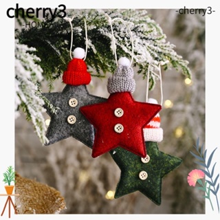 Cherry3 จี้ตุ๊กตาซานตาคลอส สโนว์แมน ดาวสีแดง น้ําหนักเบา DIY สําหรับตกแต่งต้นคริสต์มาส 5 ชิ้น