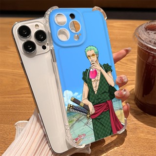 เคสโทรศัพท์มือถืออะคริลิค ปิดด้านหลัง กันกระแทก ป้องกันเลนส์ ลายการ์ตูนอนิเมะ One Piece Zoro สําหรับ iPhone 14 Pro Max 13 12 11 X XR XS 7 8 Plus SE 2022