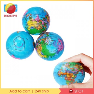 [Baosity1] ลูกบอลฟองน้ํา ลายแผนที่โลก 3 ชิ้น สําหรับเด็ก และผู้ใหญ่