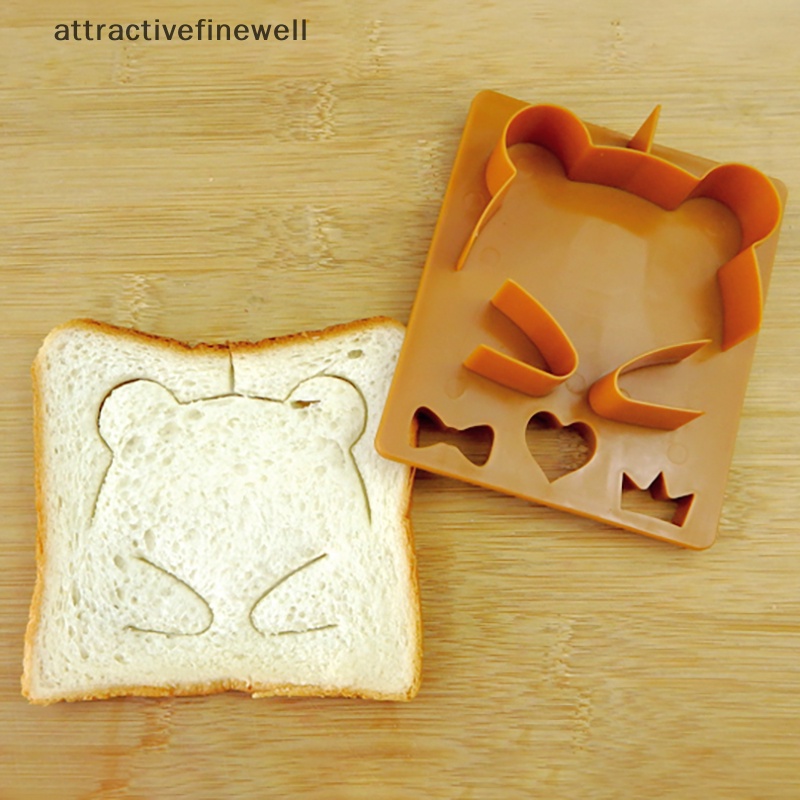 attractivefinewell-แม่พิมพ์ตัดขนมปัง-แซนวิช-รูปหมี-3d-พร้อมแม่พิมพ์แสดงอารมณ์-3-ชิ้น-diy