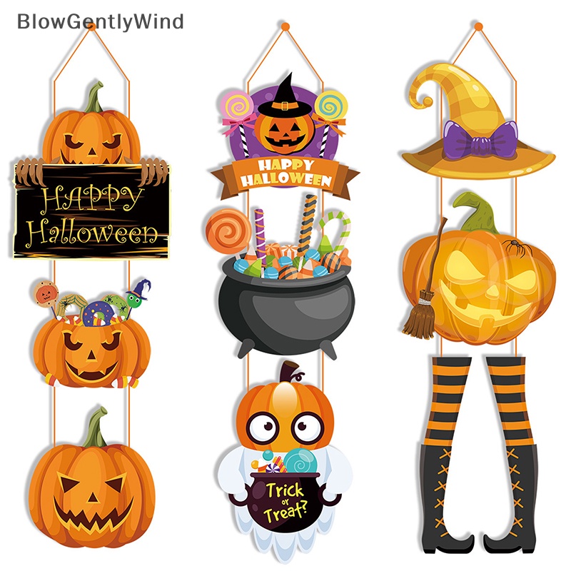 blowgentlywind-จี้ป้ายแขวนประตู-รูปฟักทอง-แม่มด-และหมวก-สําหรับตกแต่งบ้าน-วันฮาโลวีน-2023