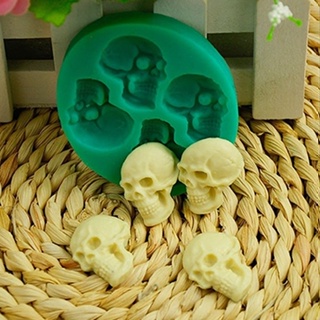 Halloween_ แม่พิมพ์ซิลิโคน รูปหัวกะโหลก 3D สําหรับทําเค้กช็อคโกแลต ฟองดองท์ เค้ก