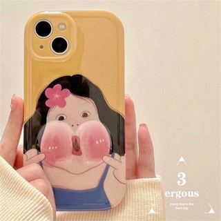 ใหม่ เคสโทรศัพท์มือถือแบบนิ่ม ลายการ์ตูนผู้หญิงน่ารัก 3D สําหรับ IPhone 15 14 13 12 11 Pro Max 7 8 Plus SE2020 X XR Xs Max 6 6s Plus