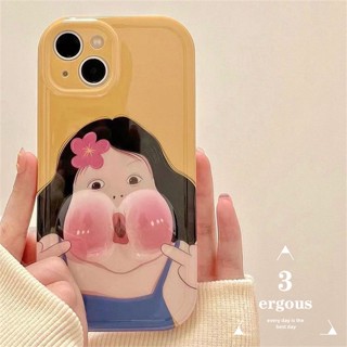 ใหม่ เคสโทรศัพท์มือถือแบบนิ่ม ลายการ์ตูนผู้หญิงน่ารัก 3D สําหรับ IPhone 15 14 13 12 11 Pro Max 7 8 Plus SE2020 X XR Xs Max 6 6s Plus