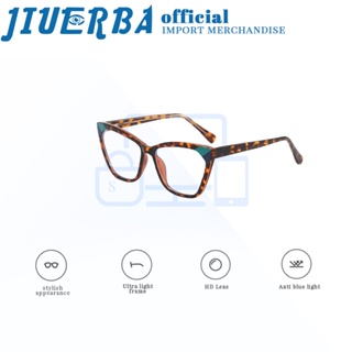 JIUERBA แว่นตา TR90 ป้องกันรังสียูวี ป้องกันแสงสีฟ้า แฟชั่นคลาสสิก สําหรับผู้ชาย และผู้หญิง