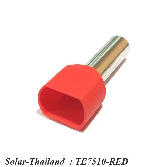 หางปลากลม คอร์ดเอ็น เส้นคู่ มีฉนวน ย้ำสายไฟ 0.75 Sq.mm (สีแดง 100 ชิ้น ...
