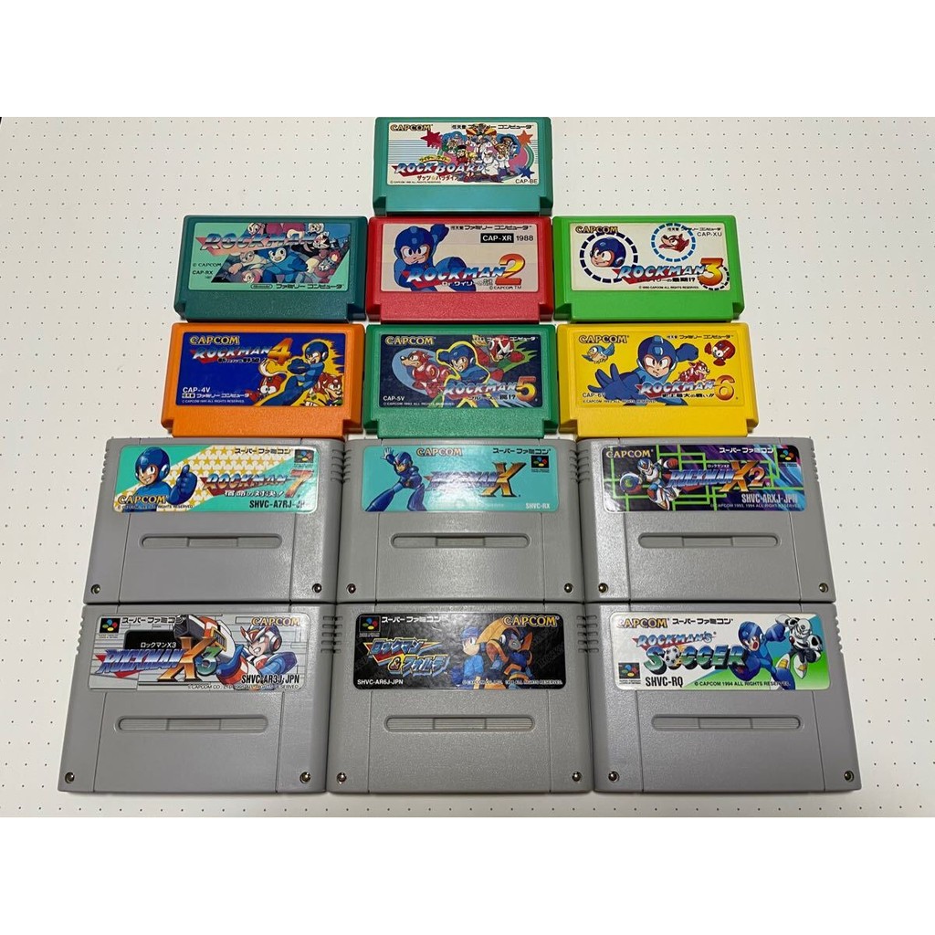 ☆FC SFC Rare ROCKMAN 1 2 3 4 5 6 7 X1 X2 X3 Forte Soccer Rock Board Set ...