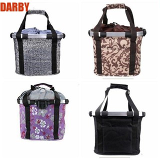 Darby 2in1 ตะกร้าด้านหน้าจักรยาน 5 กก. พับได้ อเนกประสงค์ ถอดออกได้ รับน้ําหนักได้ 5 กก. สําหรับขี่จักรยาน สุนัข เดินทาง