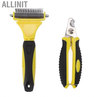 Allinit Pet Hair Cleaning Rake Kit Double Sided Stainless Steel Nail Clipper Supply