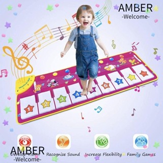 Amber เสื่อเต้นรําเปียโน กิจกรรมในร่ม กลางแจ้ง ตลก สําหรับเด็กวัยหัดเดิน 2 ปีขึ้นไป ของเล่นคีย์บอร์ด