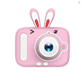 Mini Kids Digital Camera Dual Lens 1080P Cartoon Video Camera 2.0 Inch IPS Screen - Cute Frames Games Neck Strap Birthday Gift