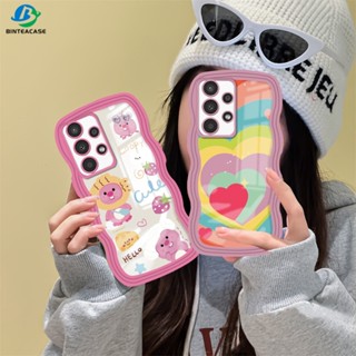 เคสโทรศัพท์มือถือ TPU ขอบโค้ง ลายหัวใจ หลากสี สําหรับ Samsung A24 A14 A04 A04E M23 A13 A03S A53 A73 A33 A02 A50S A30S A23 A22 A21S A12 A02S A11 A51 A30 A52 M12 A71 A53