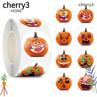 Cherry3 สติกเกอร์ฉลาก ลายฟักทองผีฮาโลวีน น้ําหนักเบา แฮนด์เมด DIY สําหรับตกแต่งฮาโลวีน 2 ชิ้น