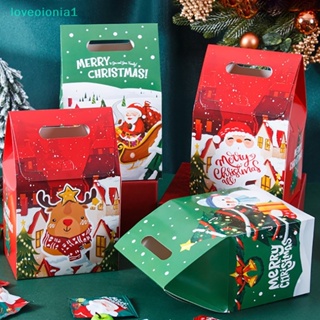【loveoionia1】ถุงของขวัญคริสต์มาส ปีใหม่ ลายเกล็ดหิมะ ตังเม คุกกี้ กล่องบรรจุภัณฑ์เบเกอรี่ สําหรับเด็ก ตกแต่งปาร์ตี้คริสต์มาส【IA】