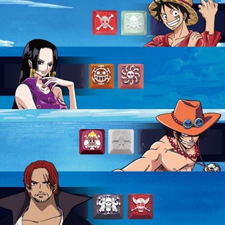 【ZOMOPLUS+】ปุ่มกดคีย์บอร์ด โลหะผสมอลูมิเนียม ลาย One Piece Luffy Chopper Zoro Sanji Usopp Robin Nami FRANKY BROOK