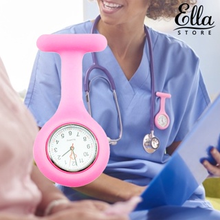 Ellastore123 นาฬิกาพ็อกเก็ตควอตซ์ ซิลิโคน สําหรับผู้หญิง พยาบาล