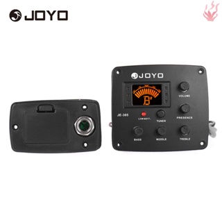 Y-joyo JE-305 ปิ๊กอัพกีตาร์อะคูสติก 4-Band EQ ระบบจูนเนอร์อีควอไลเซอร์ พร้อมหน้าจอ LCD