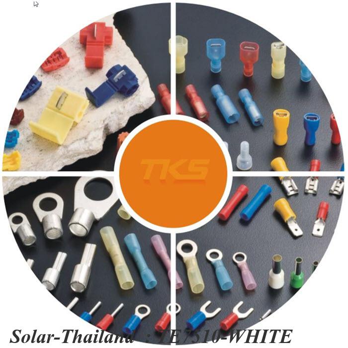 หางปลากลม คอร์ดเอ็น เส้นคู่ มีฉนวน ย้ำสายไฟ 0.75 Sq.mm (สีขาว 100 ชิ้น ...