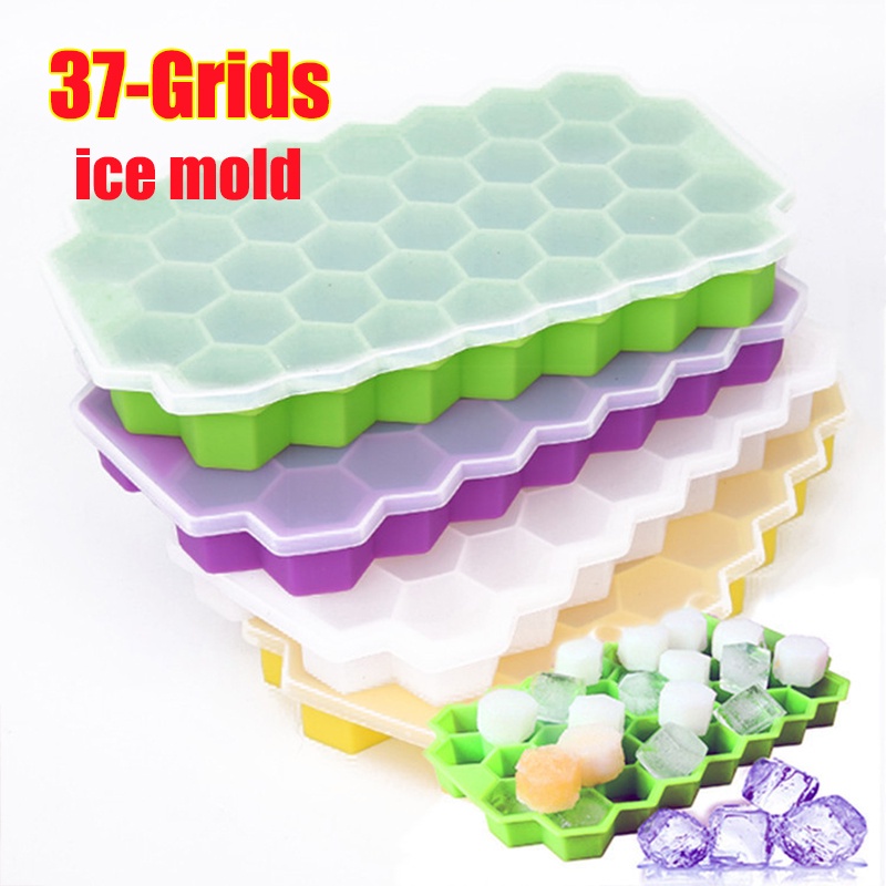 ซื้อ1แถม1-แม่พิมพ์ทำน้ำแข็งซิลิโคนขนาดใหญ่-ice-tray-mold-reusable-ice-maker-with-lids-popsicle-mould