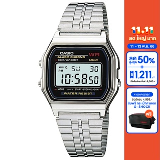 CASIO นาฬิกาข้อมือ CASIO รุ่น A-159W-N1DF วัสดุสเตนเลสสตีล สีดำ