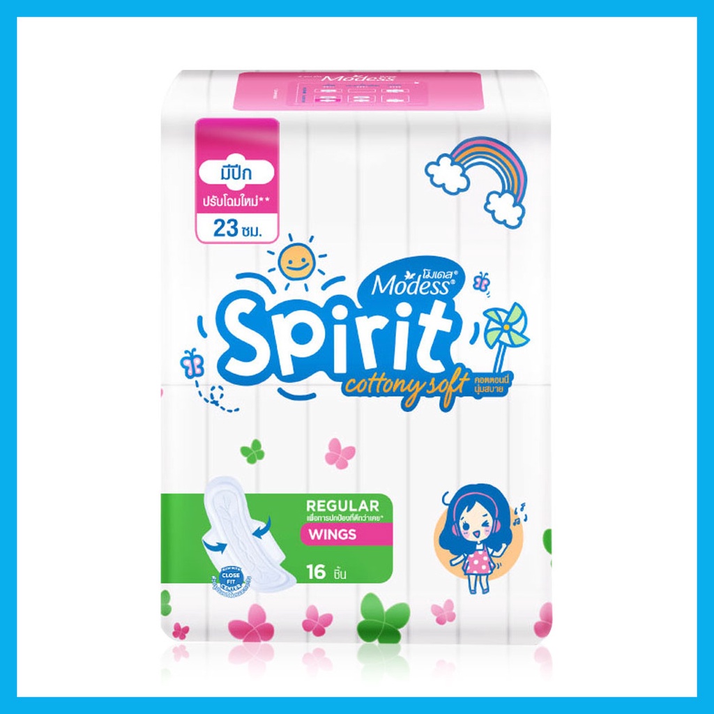 โมเดส-ผ้าอนามัย-สลิมสปิริตมีปีก-16-ชิ้น-modess-slim-spirit-cottony-soft-wings-16pcs