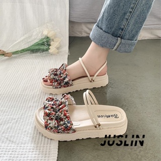 JUSLIN   รองเท้าแตะผู้หญิง ส้นแบน ใส่สบาย สไตล์เกาหลี รองเท้าแฟชั่น 2023 ใหม่  ทันสมัย Comfortable Trendy คุณภาพสูง B98G0GQ 37Z230910