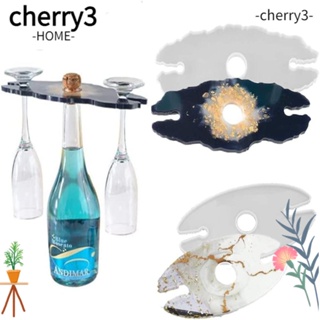 Cherry3 แม่พิมพ์ซิลิโคนเรซิ่น อีพ็อกซี่ 25.4*10.5*1 ซม. 25*12*1 ซม. สําหรับที่วางแก้วไวน์ 2 ชิ้น