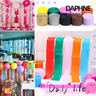 Daphne 1 ม้วน กระดาษเครป สตรีมเมอร์ ศิลปะ งานฝีมือ สายรุ้ง อุปกรณ์งานเลี้ยง พวงมาลัย ฉากหลังการถ่ายภาพ